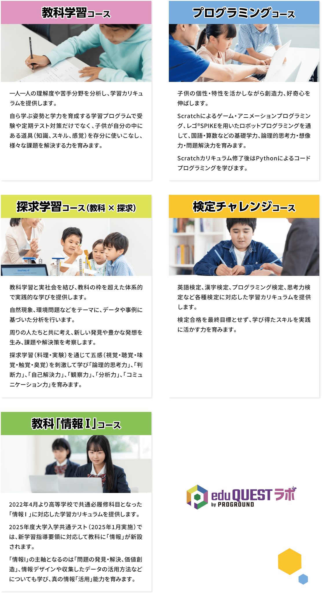 各コースの詳細